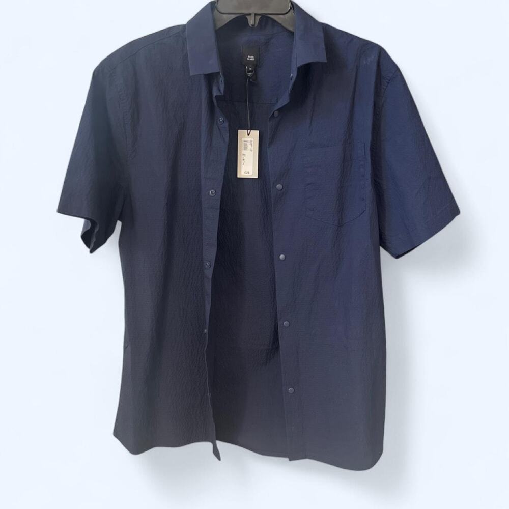 River Island Men’s Navy Blue Short Sleeve Shirt – Size M – New With Tags
